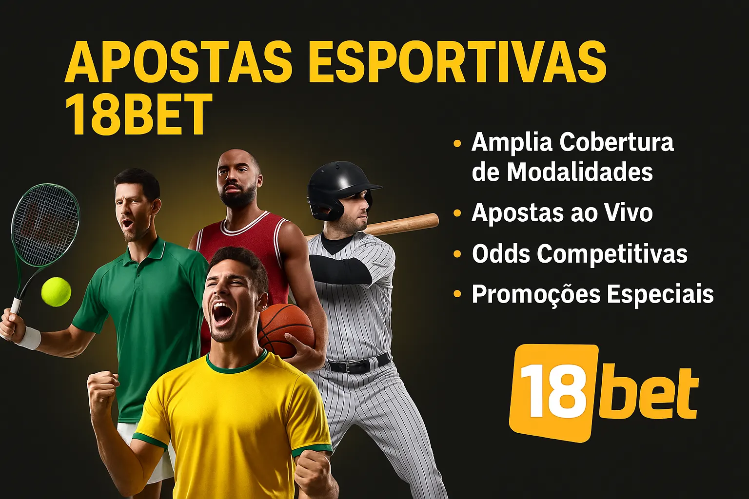 Aposte em apostas esportivas no cassino online 18BET